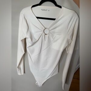 A&F Long-Sleeve Seamless Fabric Keyhole Bodysuit Small